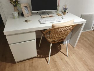 Escritorio, blanco, 140x65 cm