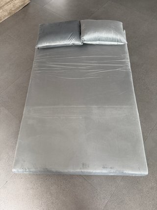 Sillón cama XL gris claro 118x82x87 cm