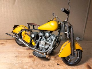 Modellino Moto Vintage Metallo Giallo