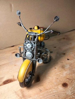 Modellino Moto Vintage Metallo Giallo