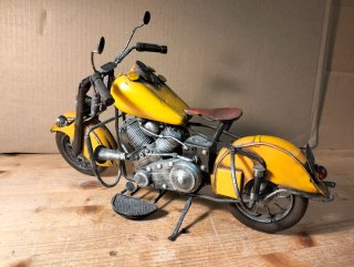 Modellino Moto Vintage Metallo Giallo