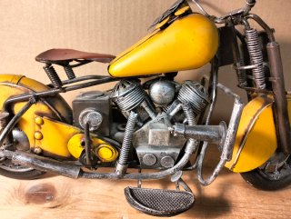 Modellino Moto Vintage Metallo Giallo