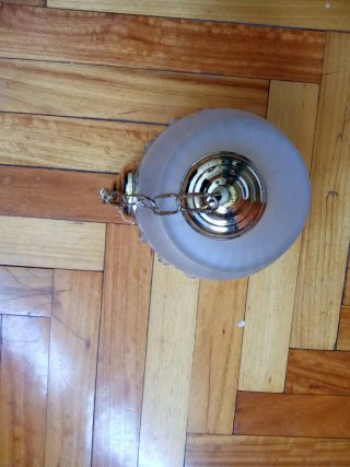 Lámpara colgante vintage cristal y metal