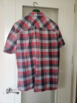 Camisa cuadros manga corta hombre algodón