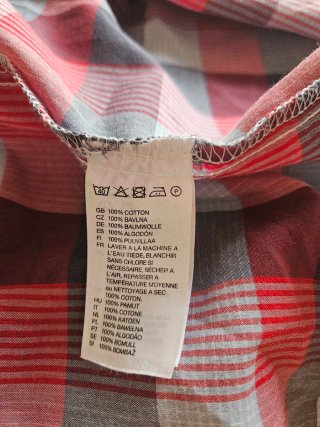 Camisa cuadros manga corta hombre algodón