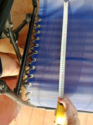 Hamaca azul y negra plegable. 22 euros unidad.