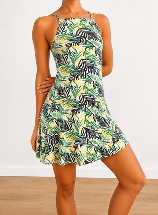 Vestido estampado tropical Easy Wear Talla S