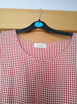Vestido cuadros rojo y blanco