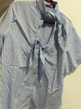 Camisa Zara Rayas Lazos Talla M