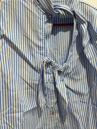 Camisa Zara Rayas Lazos Talla M
