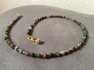 Collar piedras naturales verde y cobre
