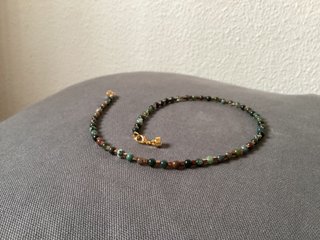 Collar piedras naturales verde y cobre