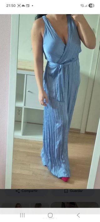 Mono fluido Zara azul, da mucha talla.