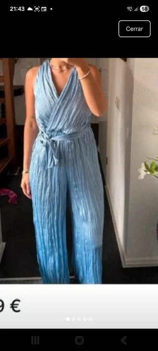Mono fluido Zara azul, da mucha talla.