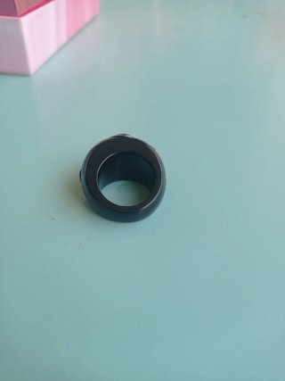 Anillo Tous Negro y Plateado
