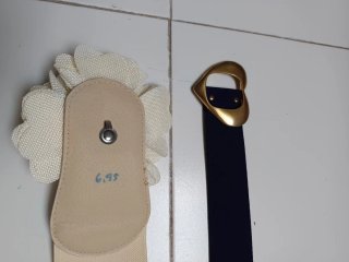 Lote 2 cinturones mujer beige y negro