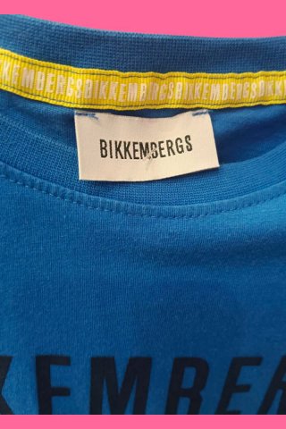 T-shirt Bikkembergs blu bambino logo