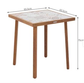 Mesa cerámica y madera
