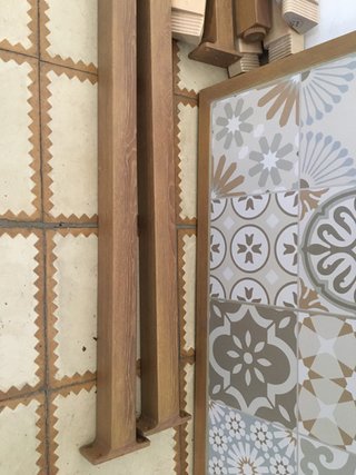 Mesa cerámica y madera