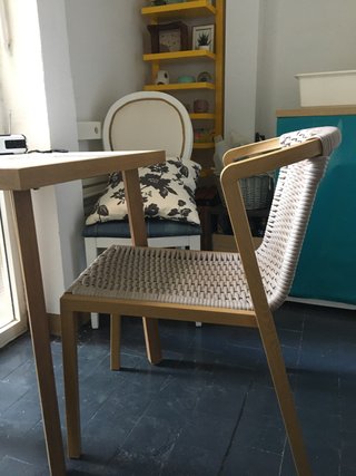 Mesa cerámica y madera