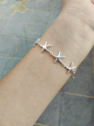 Pulsera Acero Estrellas Plata