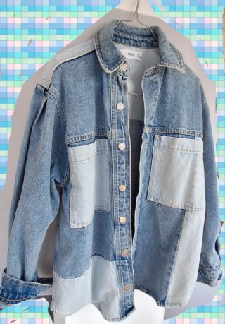 Cazadora vaquera MNG Patchwork
