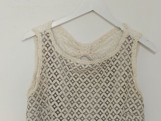 Vestido Alba Conde Talla 46 Encaje Crema