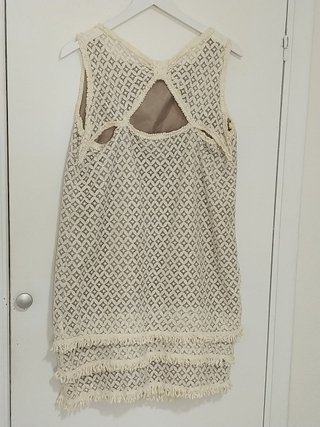 Vestido Alba Conde Talla 46 Encaje Crema
