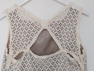 Vestido Alba Conde Talla 46 Encaje Crema