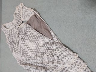 Vestido Alba Conde Talla 46 Encaje Crema