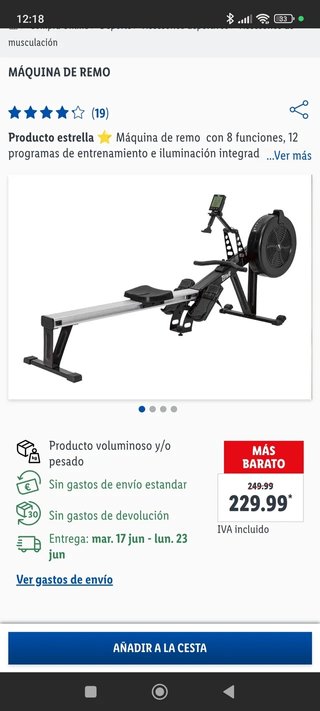 Máquina de remo Crivit [NUEVA]