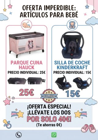 Parque Cuna Hauck y Silla Coche Kinderkraft