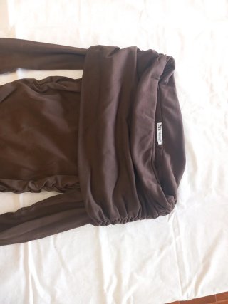 Vestido Zara manga larga marrón ceñido