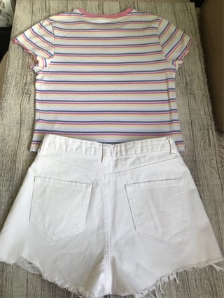 Conjunto camiseta y shorts blancos