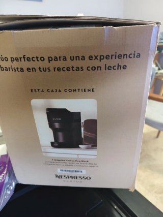 Cafetera Nespresso Vertuo Pop Black + Aeroccino +