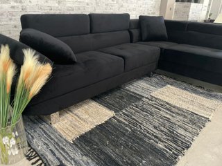 Sofá cama 262cm terciopelo negro