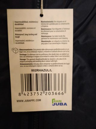 Traje impermeable Juba Chaqueta + pantalón L azul