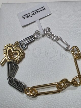 Pulsera Pandora LOVE Corazón y Llave Oro/Plata