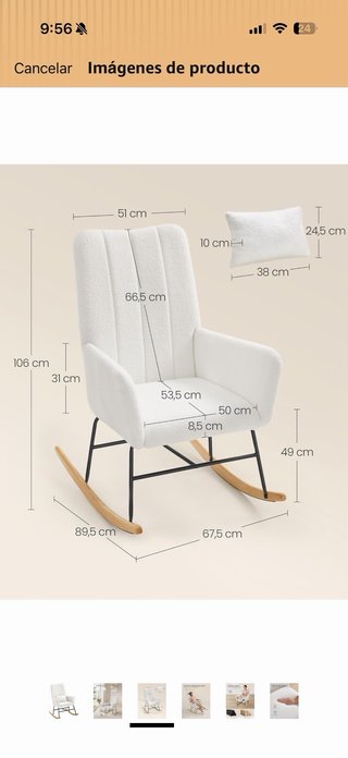 Mecedora de tela blanca