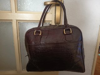 Bolso Piel Cocodrilo Marrón