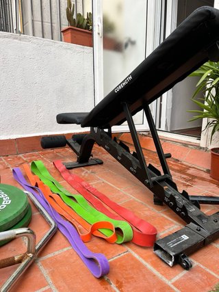 Lote Gimnasio en Casa: Barra, Step y Bandas