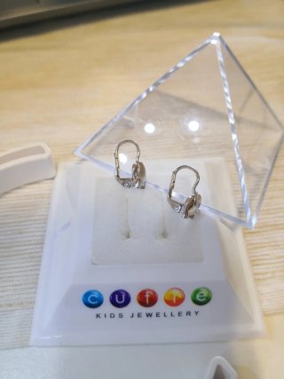 Pendientes oro blanco niña elefante marca Cutie