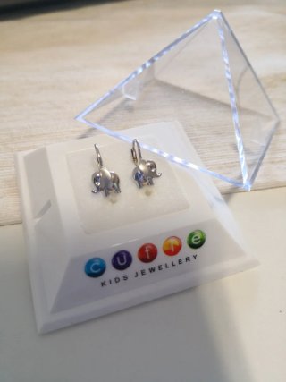 Pendientes oro blanco niña elefante marca Cutie