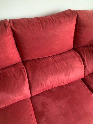 Sofá modular rojo de ante