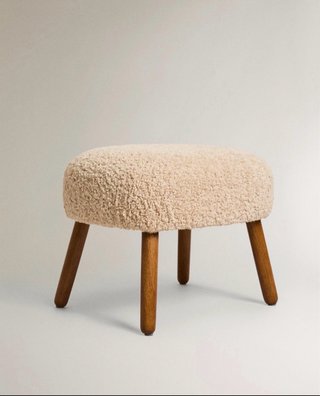 Taburete puff rizo Zara Home Beige
