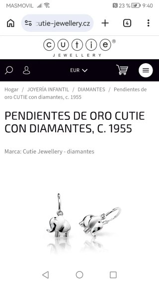 Pendientes Corazón Oro Blanco Diamantes niña