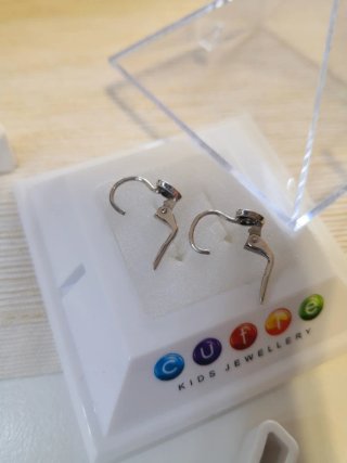 Pendientes Corazón Oro Blanco Diamantes niña