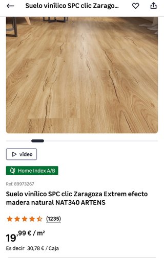 Suelo vinílico SPC clic Zaragoza 10 cajas