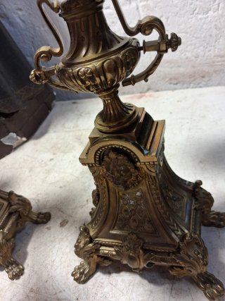 +100 AÑOS PAREJA CANDELABROS BRONCE B E
