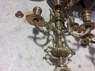 +100 AÑOS PAREJA CANDELABROS BRONCE B E